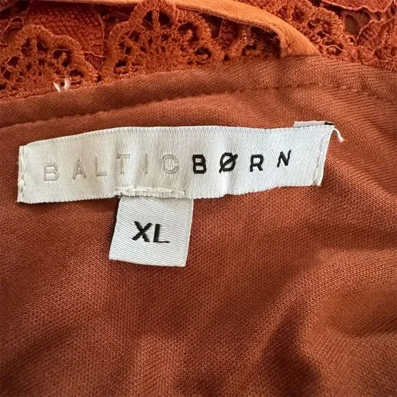 Baltic Born Brown and Orange Wrap Maxi Dress with Ruffled V-Neck - Picture 14 of 15